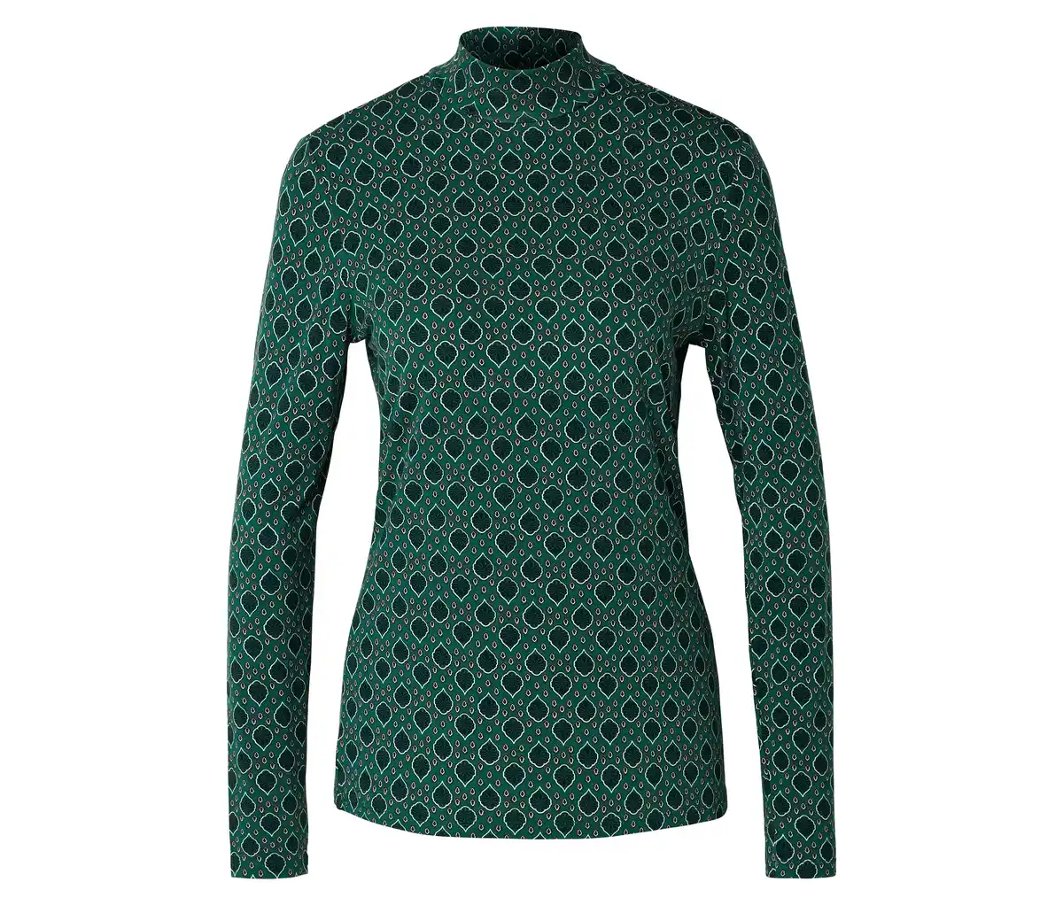 Bild 1 von Blusenshirt mit Stehkragen, dunkelgrün