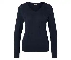 Zopfstrickpullover, dunkelblau