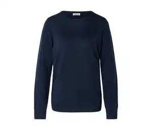 Merino-Feinstrickpullover, dunkelblau