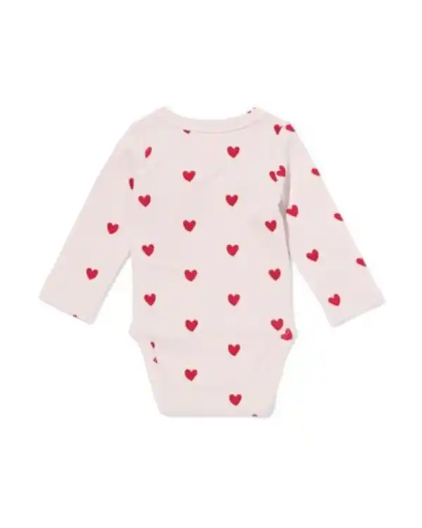 Bild 3 von Baby-Strampler zum Mitwachsen mit Rippenstruktur, Herzen lila