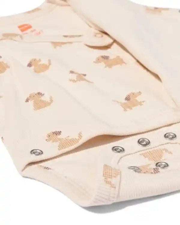 Bild 2 von Baby-Strampler zum Mitwachsen, gerippt, mit Hunden grau