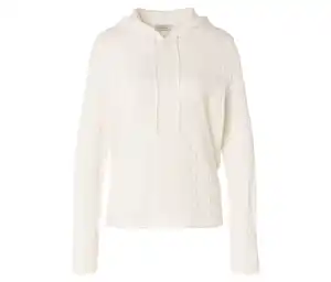 Strick-Hoodie, cremeweiß
