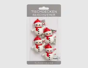 Tischtuchbeschwerer Schneemann Weiß
