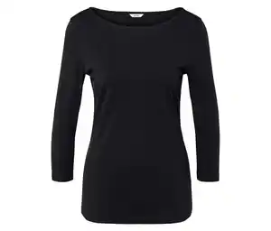 Shirt mit 3/4-Arm, schwarz