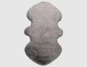 Kunstfellteppich Mia Schwarz, Silber