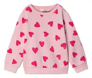 Kinder-Sweatshirt mit angerauter Innenseite, Herzen
