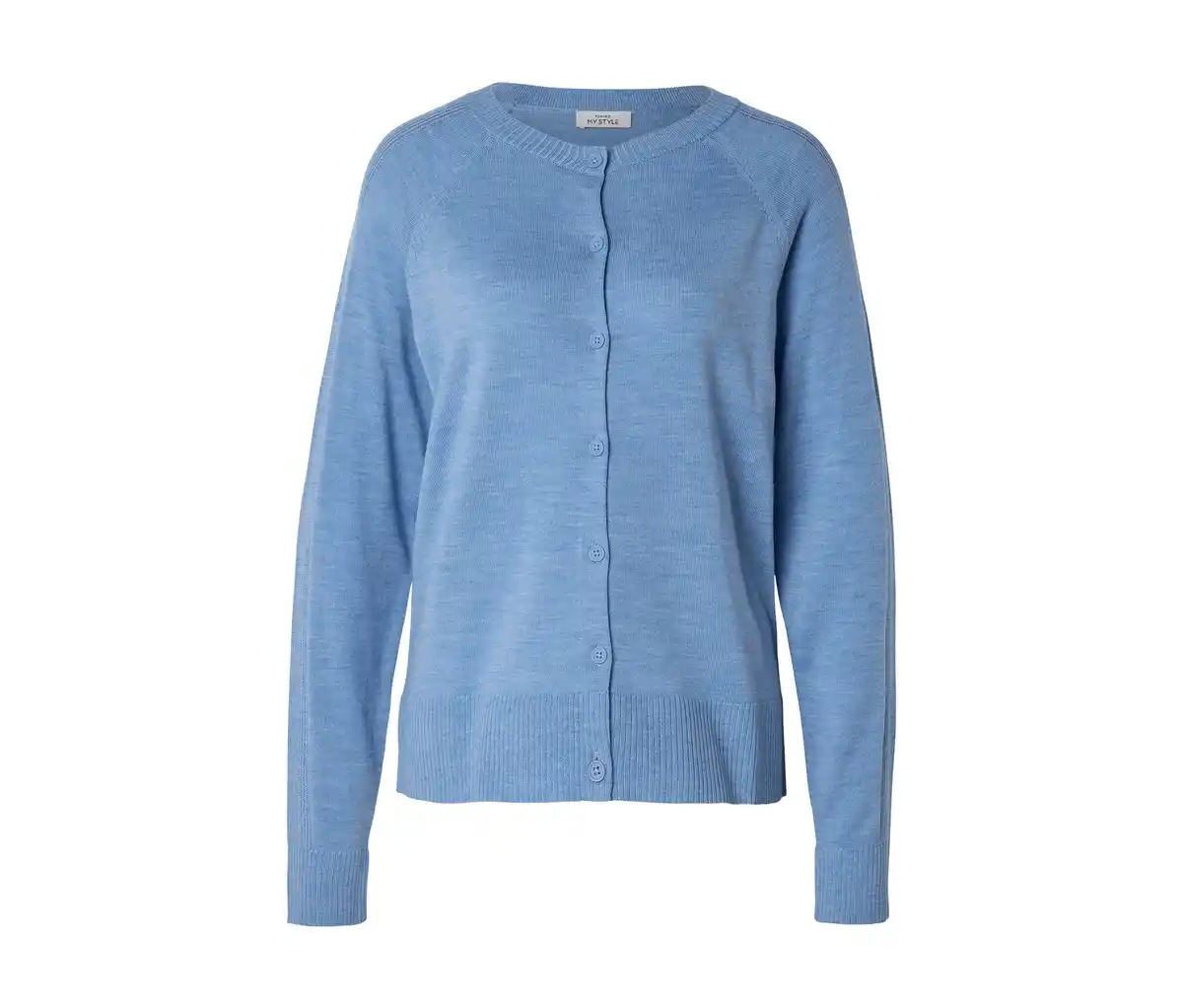 Bild 1 von Merino-Cardigan, blau meliert
