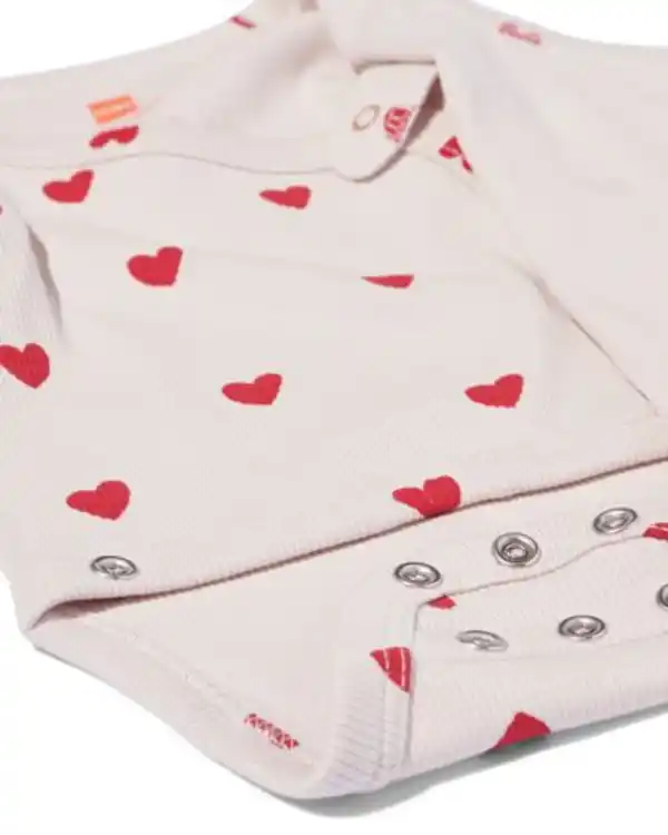 Bild 2 von Baby-Strampler zum Mitwachsen mit Rippenstruktur, Herzen lila