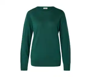 Merino-Feinstrickpullover, dunkelgrün