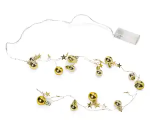 LED-Lichterkette mit Sternen und Kugeln