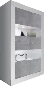 Home affaire Vitrine Basic Höhe 162 cm, Standvitrine mit 4 Türen - Metallgriffe, Stauraumvitrine in moderner Rahmenoptik, Hochschrank, Anrichte