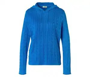 Strick-Hoodie, blau