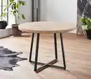Bild 1 von OTTO home Esstisch Anja (Küchentisch, Tisch, Runder Tisch), Kreuzfußgestell aus Metall, Naturholz Optik Tischplatte