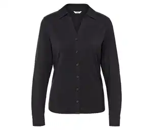 Blusenshirt mit Knopfleiste, anthrazit