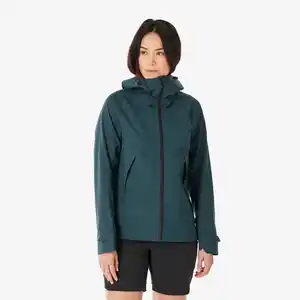 QUECHUA Regenjacke Damen wasserdicht Wandern - MH500 grün