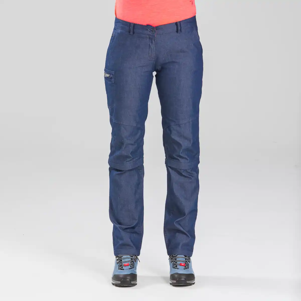 Bild 1 von FORCLAZ Zip-Off Hose Damen Wandern - Travel100 Jeans blau