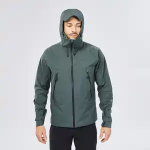 QUECHUA Regenjacke Herren wasserdicht atmungsaktiv Wandern - MH500 grün