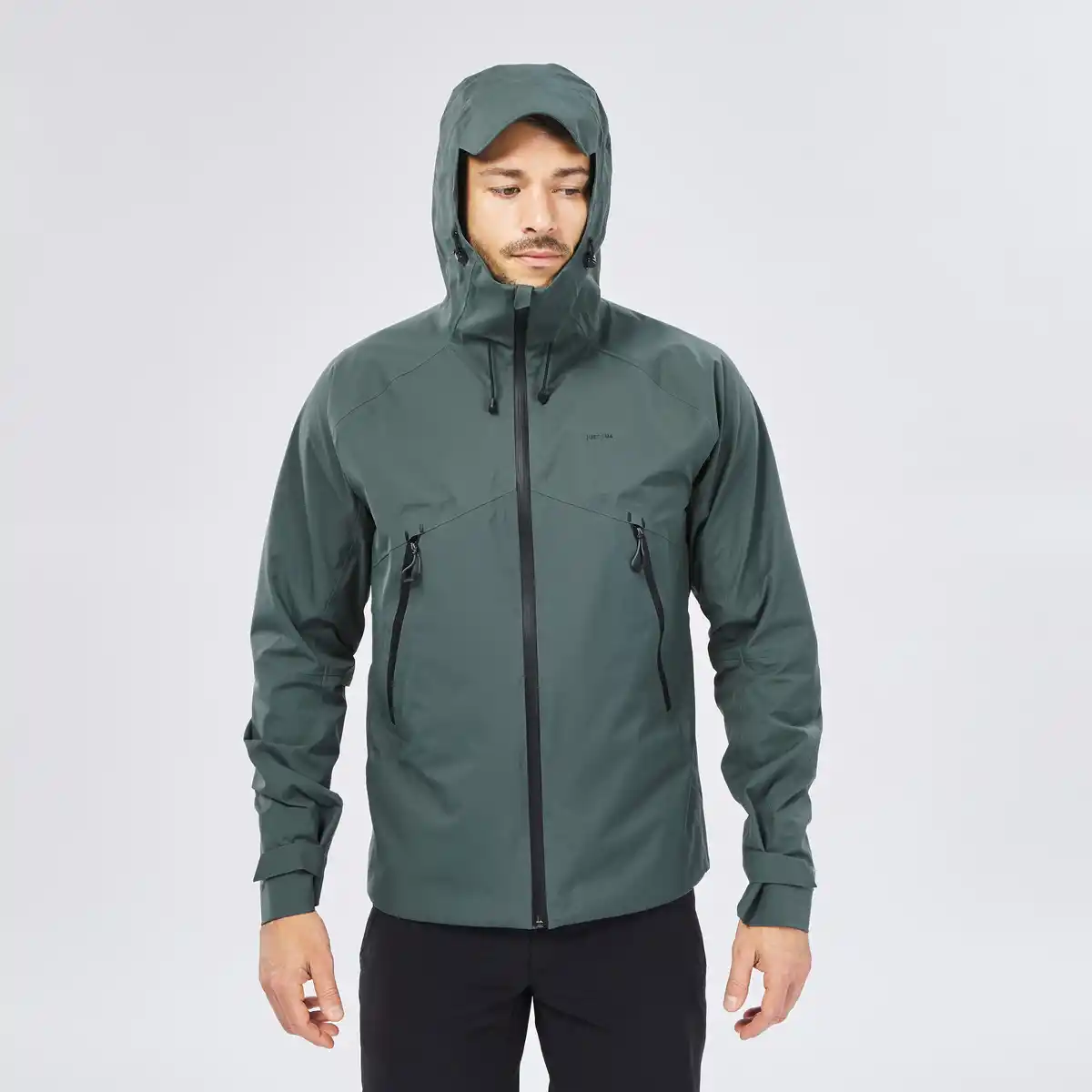 Bild 1 von QUECHUA Regenjacke Herren wasserdicht atmungsaktiv Wandern - MH500 grün