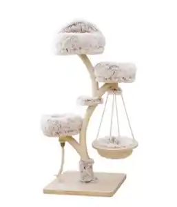 Dehner Lieblinge Kratzbaum Bonnie, beige/weiß, ca. B58/H130/T58 cm