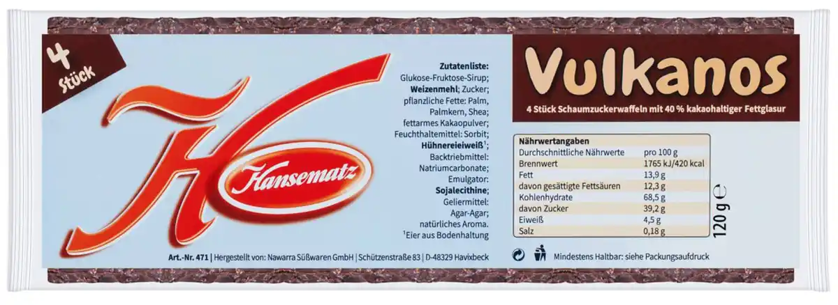 Bild 1 von HANSEMATZ Vulkanos, 4 St. = 120-g-Packg.