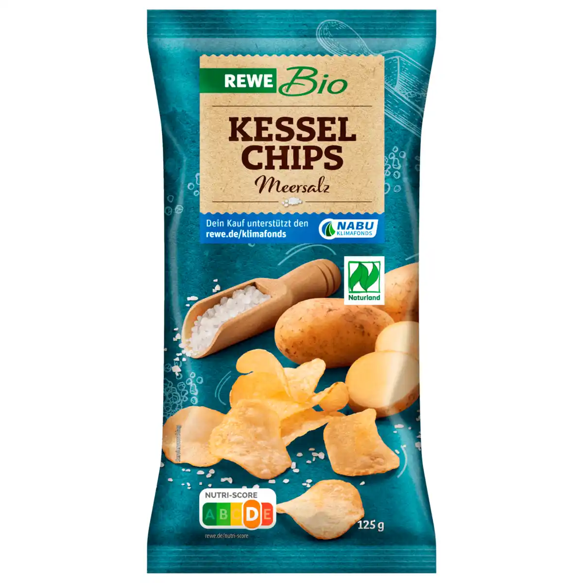Bild 1 von REWE Bio Naturland Kesselchips Meersalz 125g
