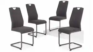 Schwingstuhl 4er-Set anthrazit mit Microfaserbezug - CHRISTINA