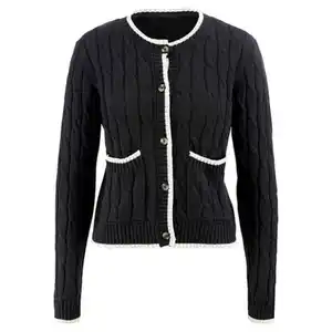 UP2FASHION WOMEN Damen Cardigan, Schwarz, S (36/38)