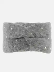 Damen Stirnband mit Perlen Grau