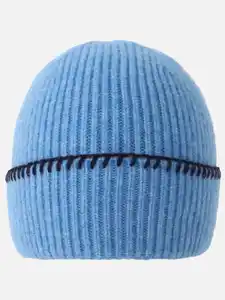 Damen Mütze mit Umschlag Blau