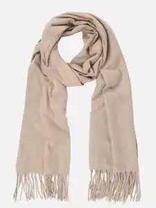 Damen Schal mit Fransen Beige