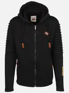 Herren Bikersweatjacke mit Kapuze Schwarz