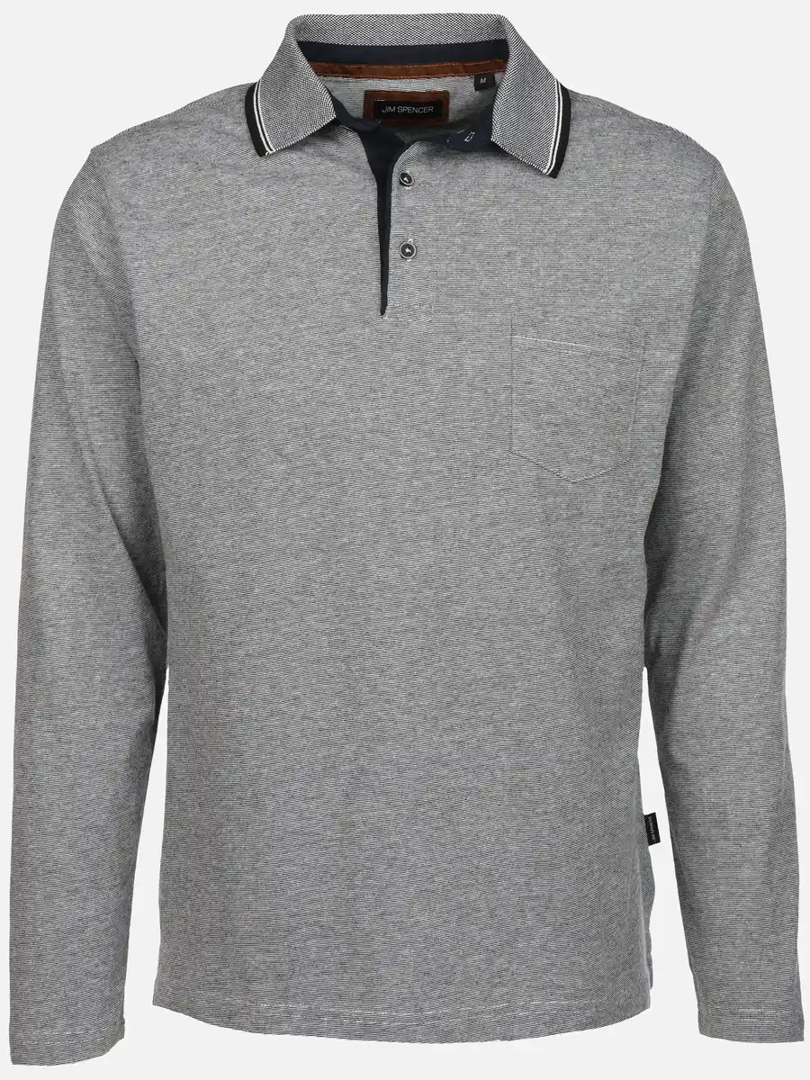 Bild 1 von Herren Poloshirt mit langem Arm Blau