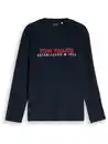 Bild 2 von Herren Langarmshirt mit Logoprint Blau