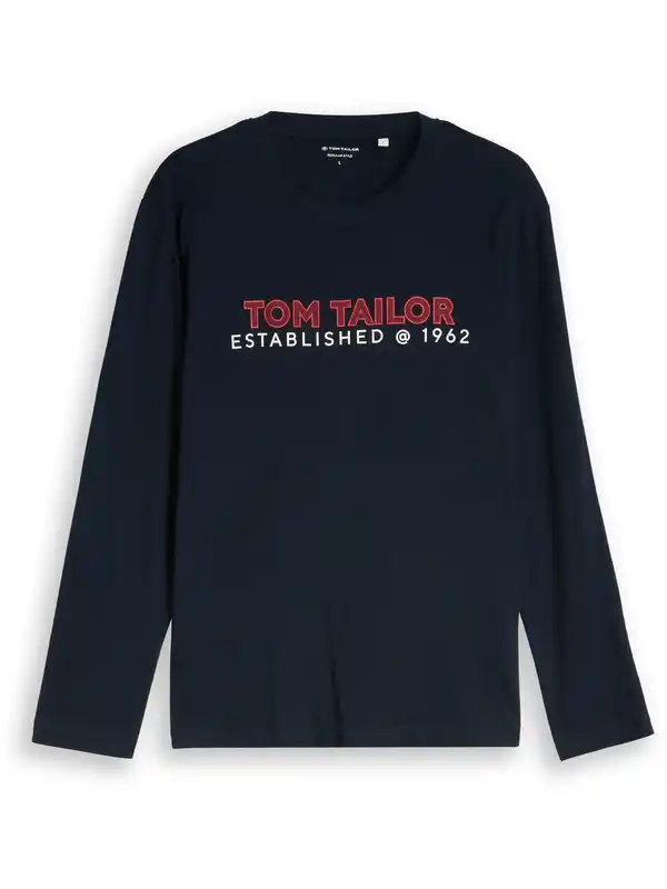 Bild 2 von Herren Langarmshirt mit Logoprint Blau