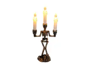 Halloween Skelettkerzenständer 3 warmweiße LEDs