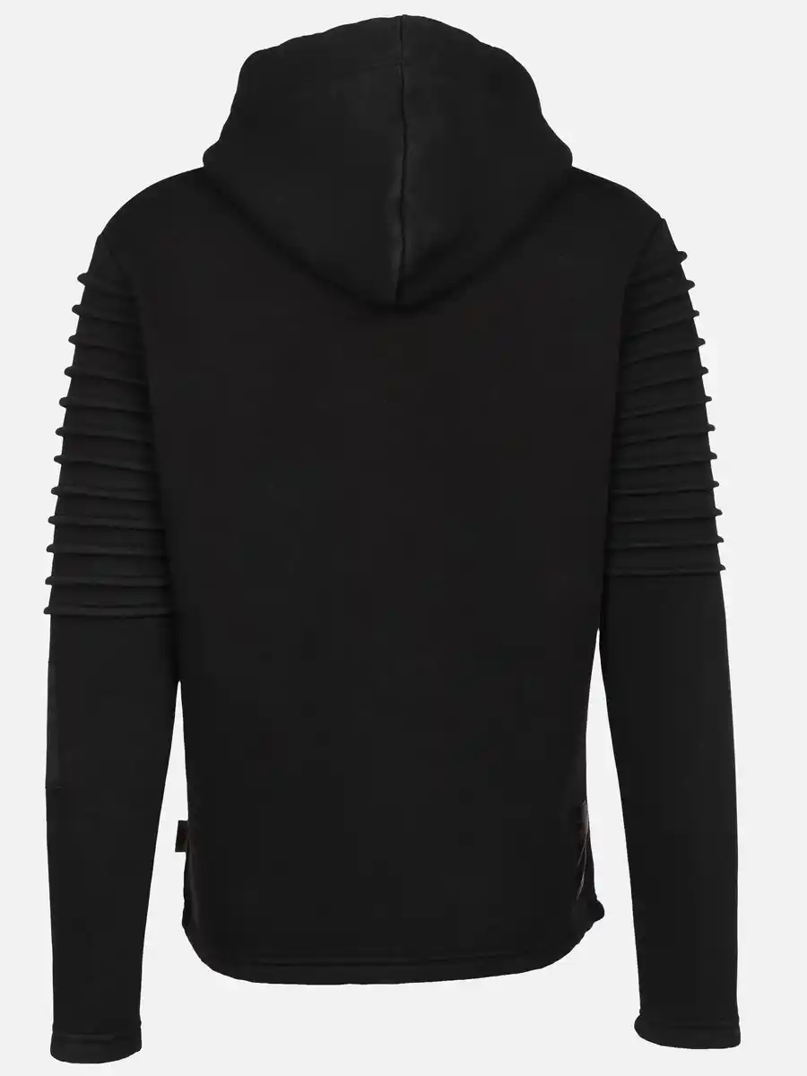 Bild 2 von Herren Bikersweatjacke mit Kapuze Schwarz