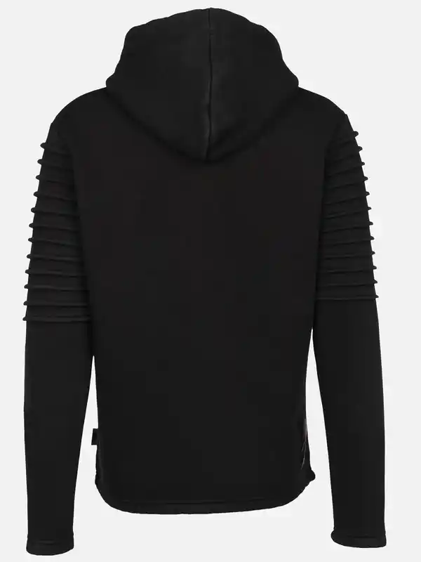 Bild 2 von Herren Bikersweatjacke mit Kapuze Schwarz