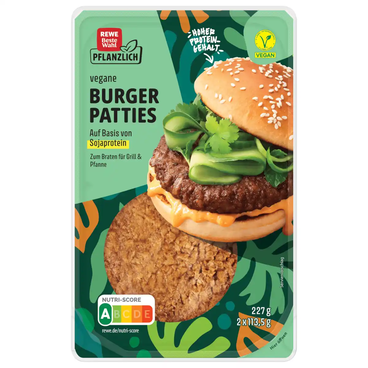 Bild 1 von REWE Beste Wahl Premium Burger Patties Vegan 225g