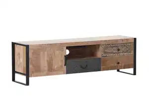 Lowboard Cortina 165 x 50 x 43 cm Mango massiv/schwarz