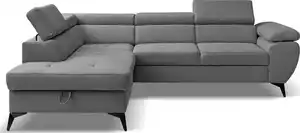 Ecksofa Floris Textil 200 x 256 cm Dunkelgrau