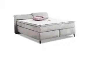 Boxspringbett Emma 180 x 200 cm hellgrau