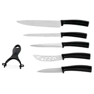 Messer-Set 6-tlg. Edelstahl/Polypropylen 22 x 36 x 3 cm Schwarz/Silberfarbig