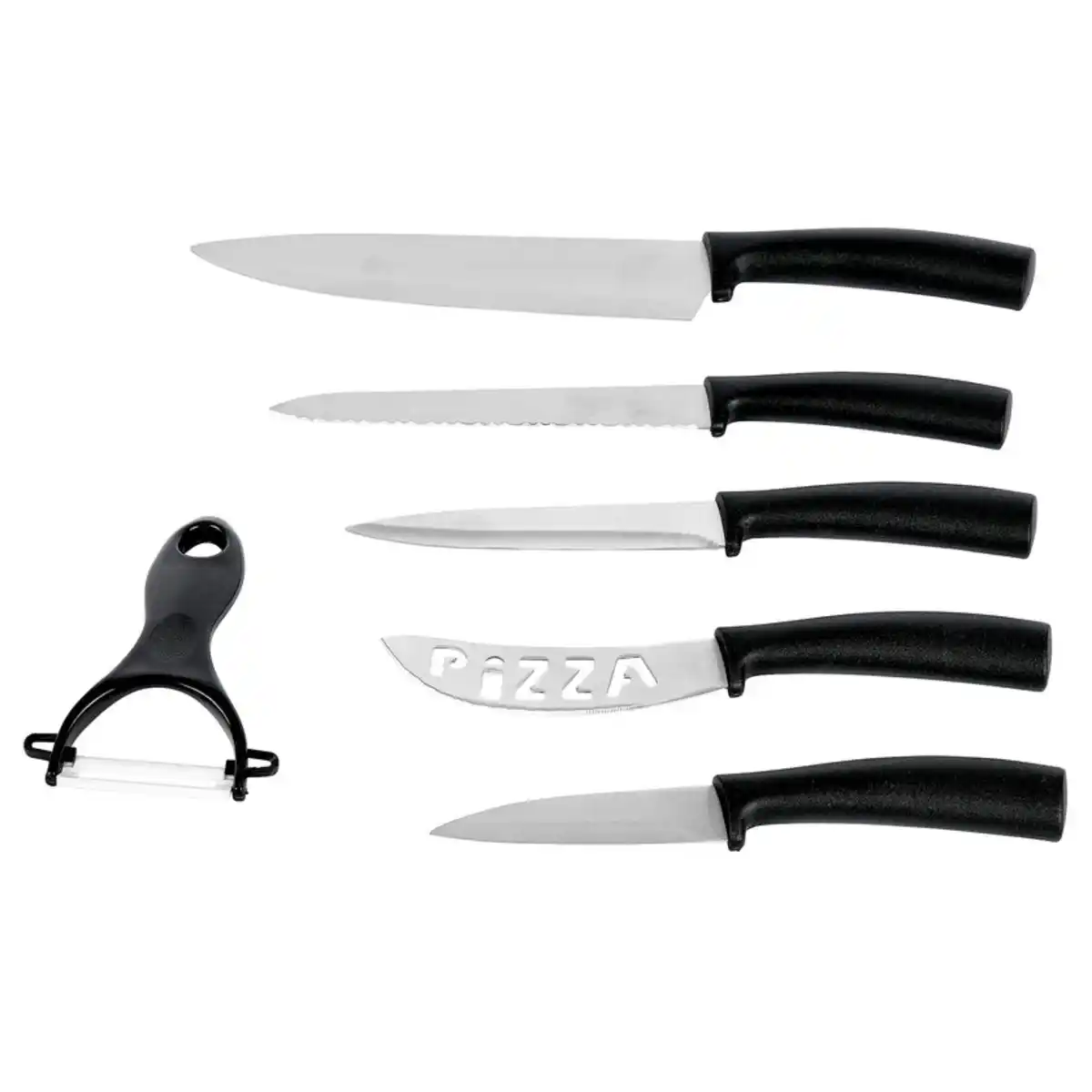 Bild 1 von Messer-Set 6-tlg. Edelstahl/Polypropylen 22 x 36 x 3 cm Schwarz/Silberfarbig