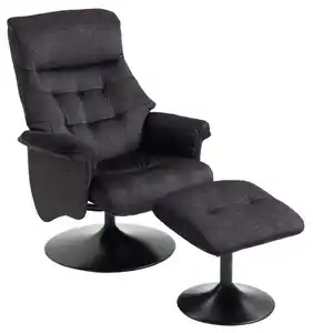 Relaxsessel mit Hocker Ida grau-charcoal