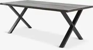 Esstisch ROSLEV 95x200 dunkle Eiche/schwarz
