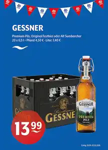 GESSNER Premium Pils, Original Festbier oder Alt Sumbarcher