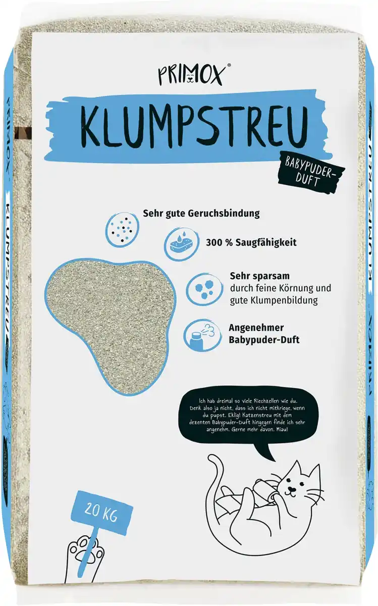 Bild 1 von Primox Katzenstreu Babypuderduft 20 kg