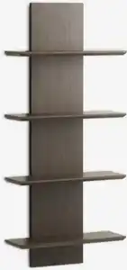 Wandregal BORUM 4 Einlegeböden dunkle Eichefarbe
