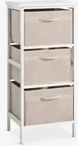 Kommode mit 3 Boxen OREBY weiß/beige