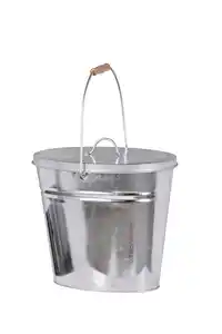 FireFix Ascheeimer oval mit Deckel Höhe: 30 cm 12,5 Liter